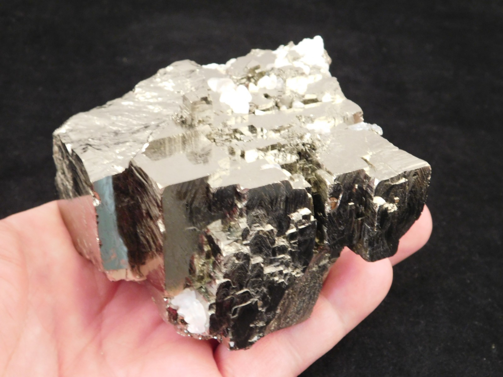 BIG! VERY Nice and 100% Natural Stepped Pyrite CUBE Cluster Peru 968gr
