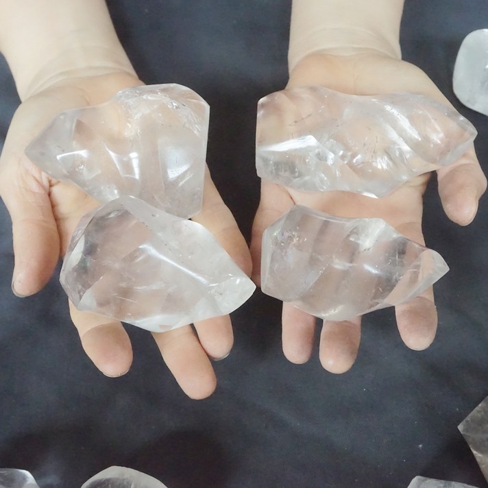 11LB 25 Natural Clear White Quartz Crystal Flame Point Carved Polished Healing