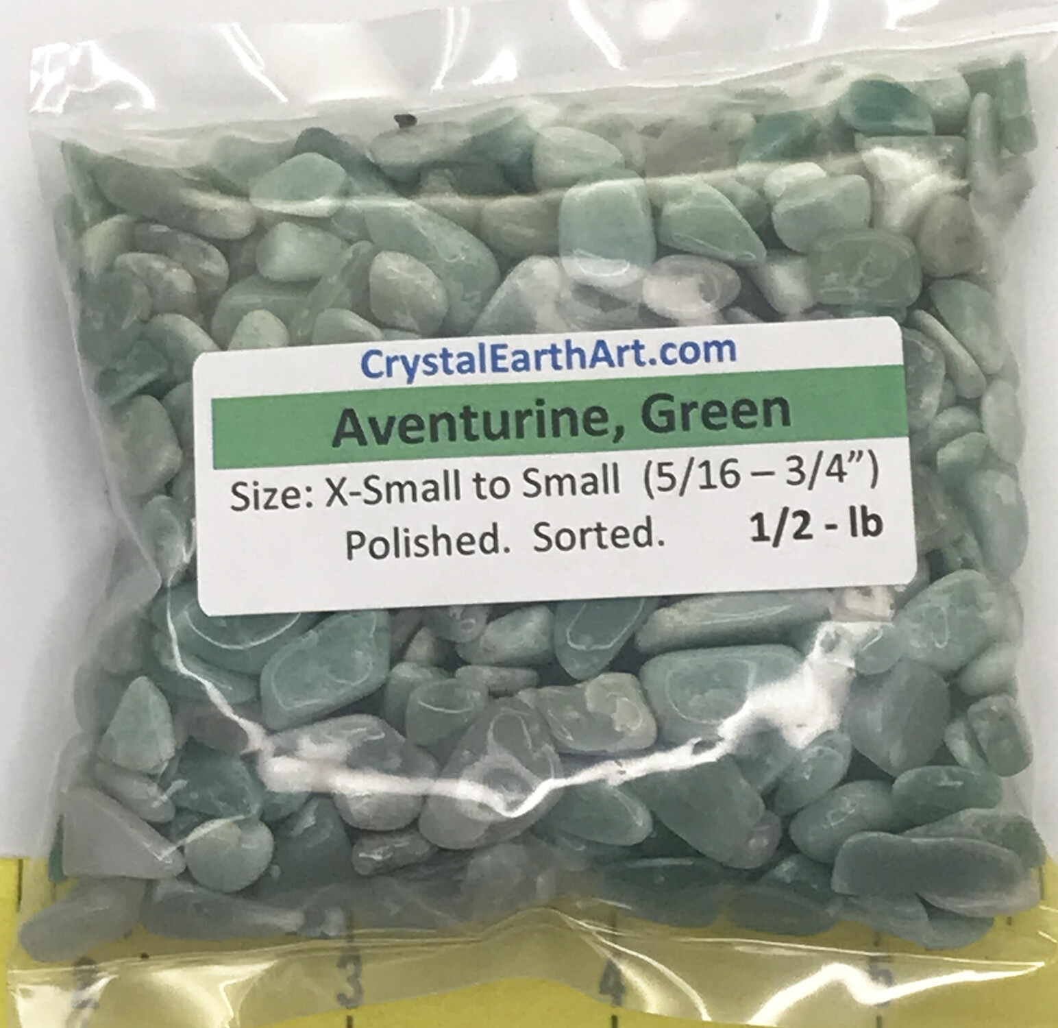 AVENTURINE GREEN X-Small to Small (5/16 to 3/4″) polished 1/2 lb Value Pack
