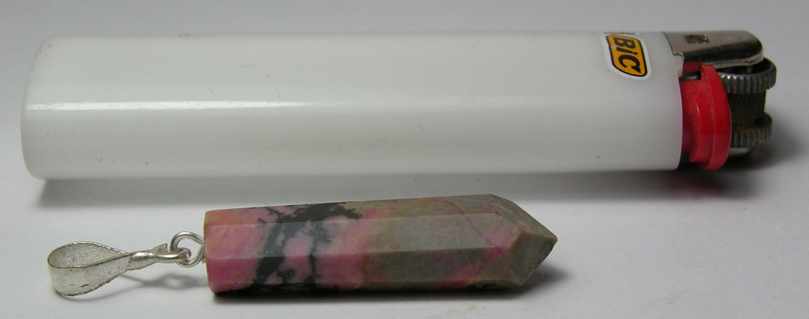 #1 Pakistan 100% Natural Pink Rhodonite Crystal Pendant 33mm 1 5/16 in