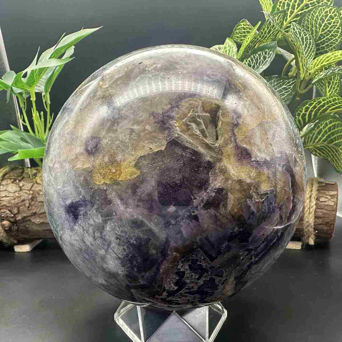 4730g Natural Fluorite Quartz Sphere Crystal Energy Ball Reiki Healing Gem