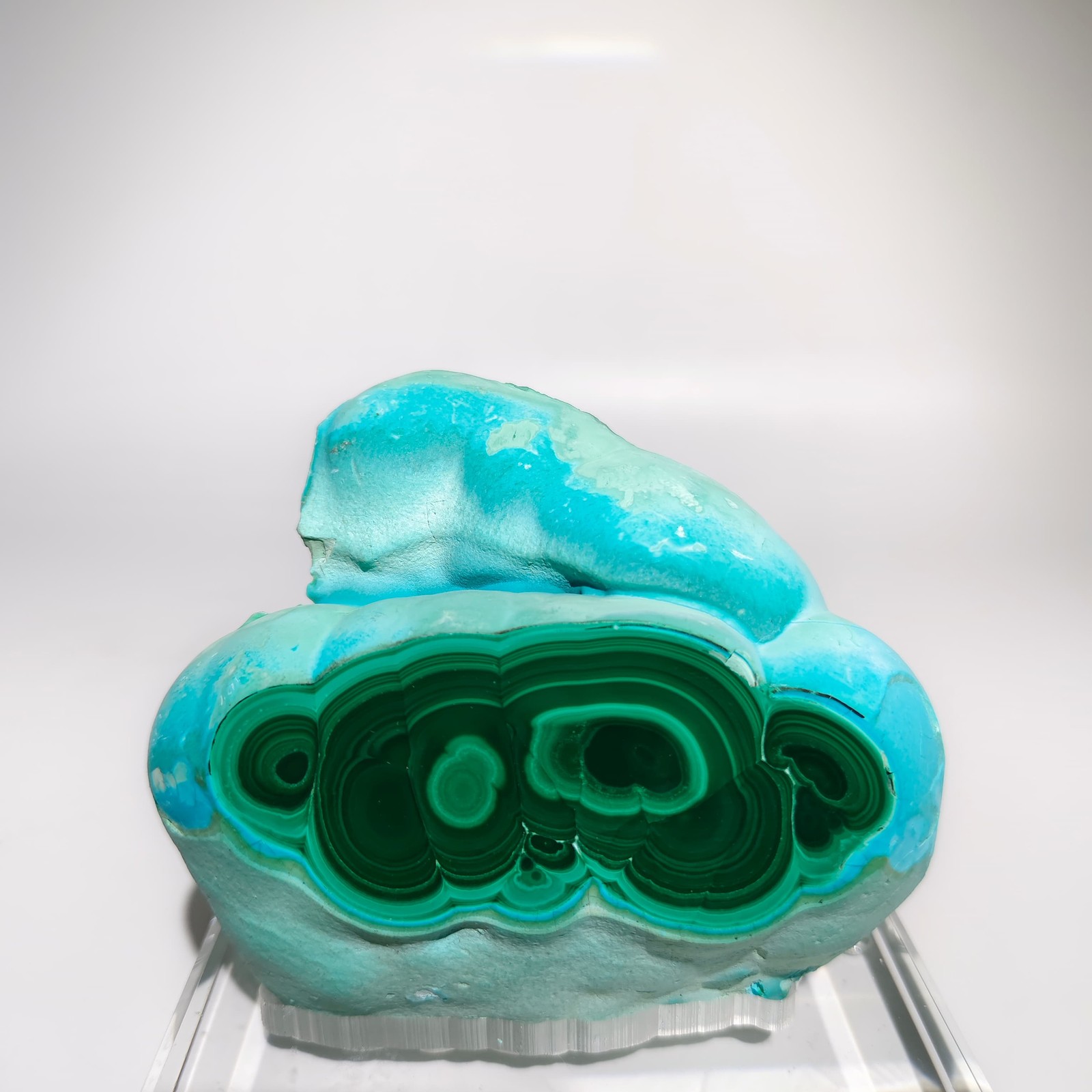 1.65LB Top Rare Natural silicon malachite Mineral Specimen + Stand