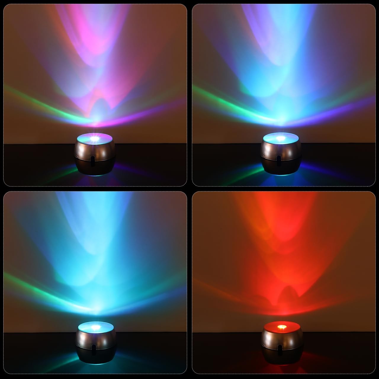 4pcs Lighted Base for Glass Art Multicolor Round Crystal Display Stand Displa…
