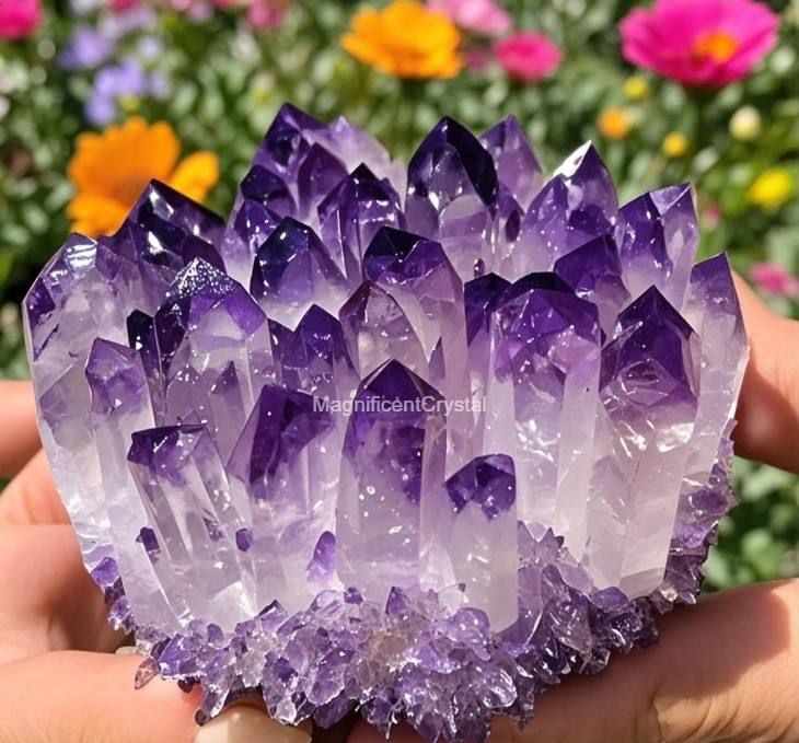 300G+ Rare Light Purple Phantom Amethyst Cluster Crystal Geode Specimen Decor