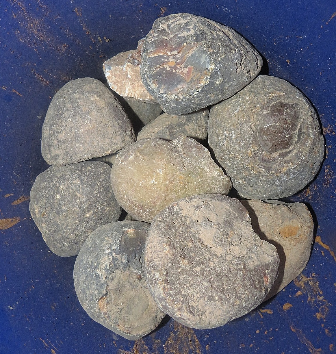 1 AGATE GEODE BRAZIL UNOPENED SOLID PRICE FOR 3-4INCHES ACROSS JAL ALL SIZES