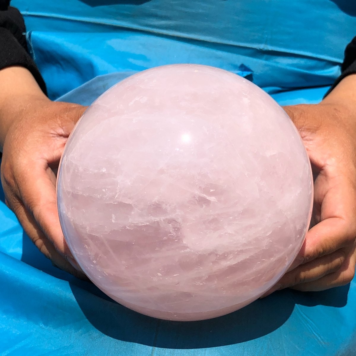 6.75LB Large Natural Pink Rose Quartz Sphere Crystal Ball Reiki Mineral Healing