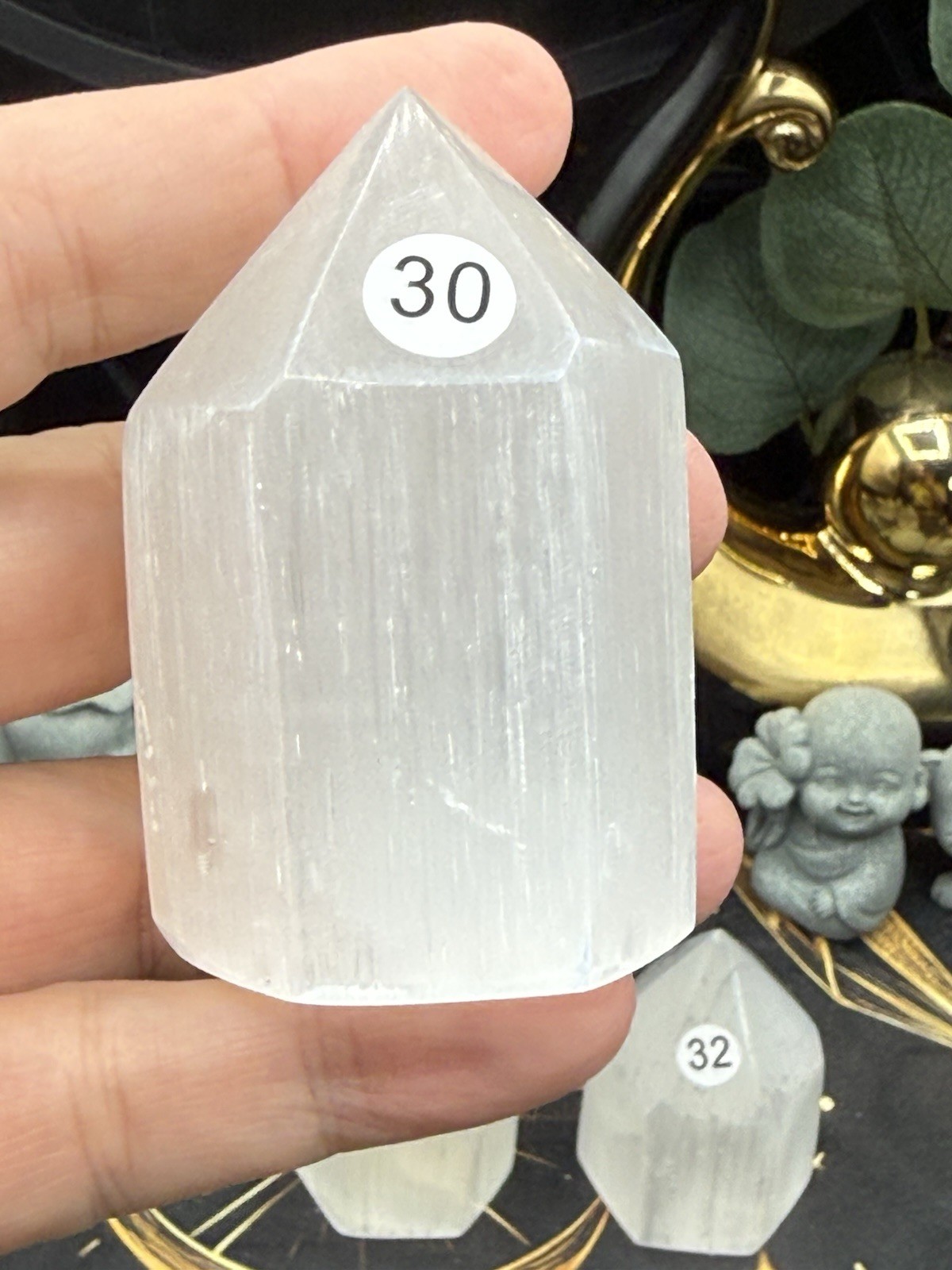 Natural Satin Spar (selenite) Polished chunky points Free shipping