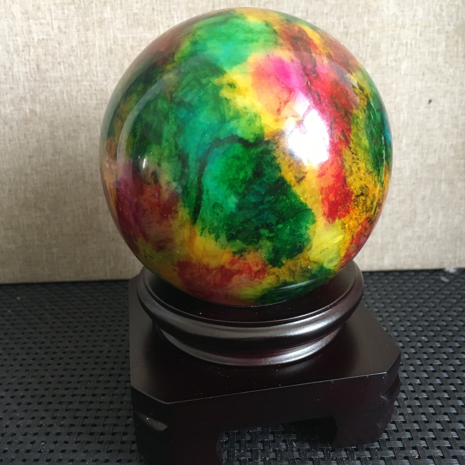 1496g “Seven Colors Jade” crystal sphere specimen -Taiwan China