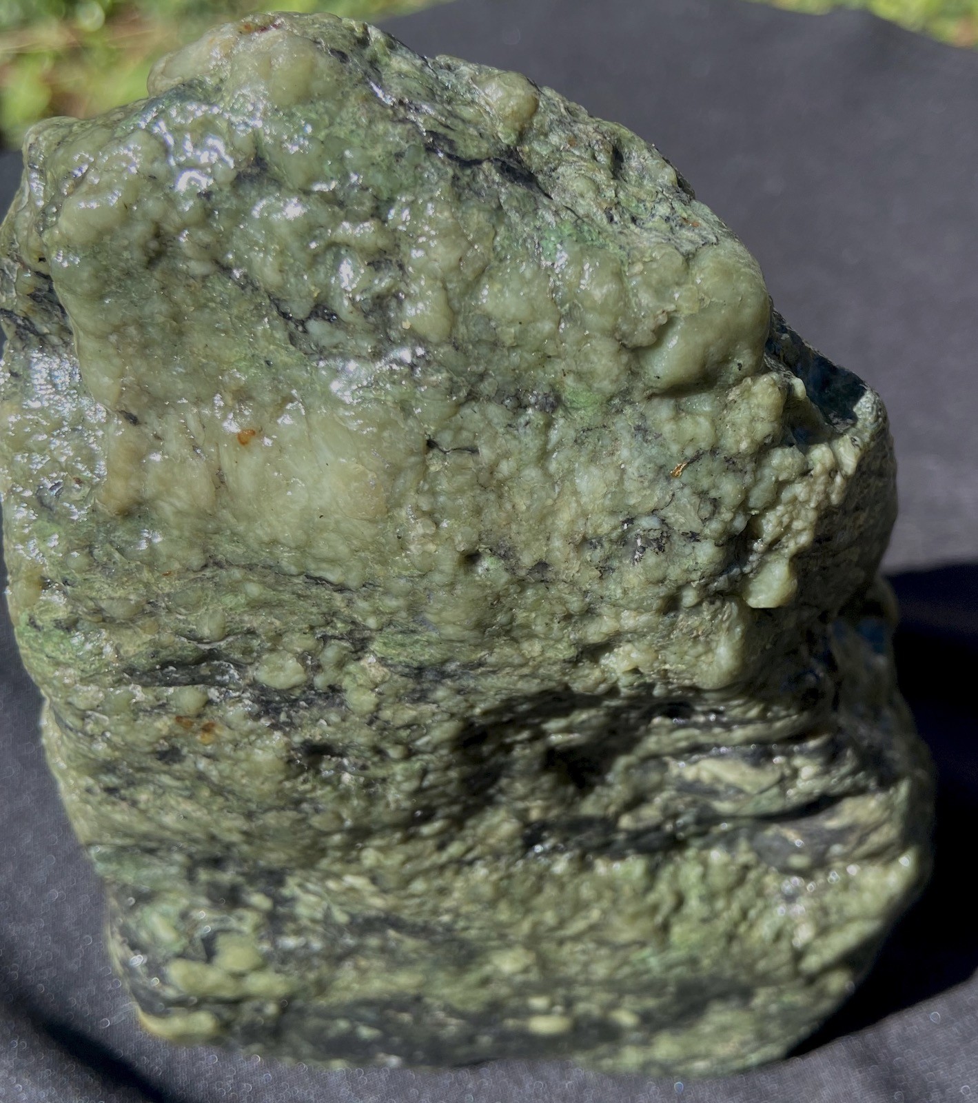 EEL RIVER BOTRYOIDAL JADE LARGE FREE STANDING SPECIMEN 1.39 KG’S or 3.1 LBS