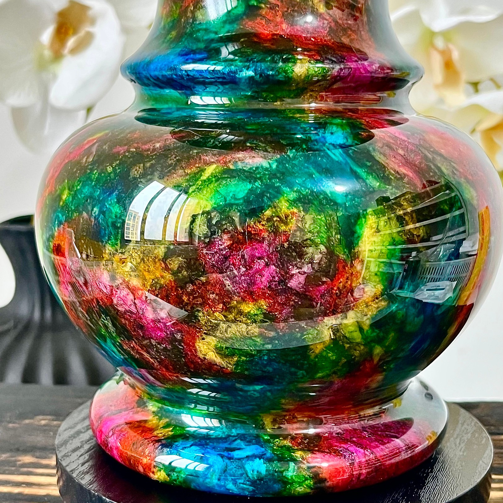 6.82LB Natural “Seven Colors Jade” vase specimen -Taiwan China