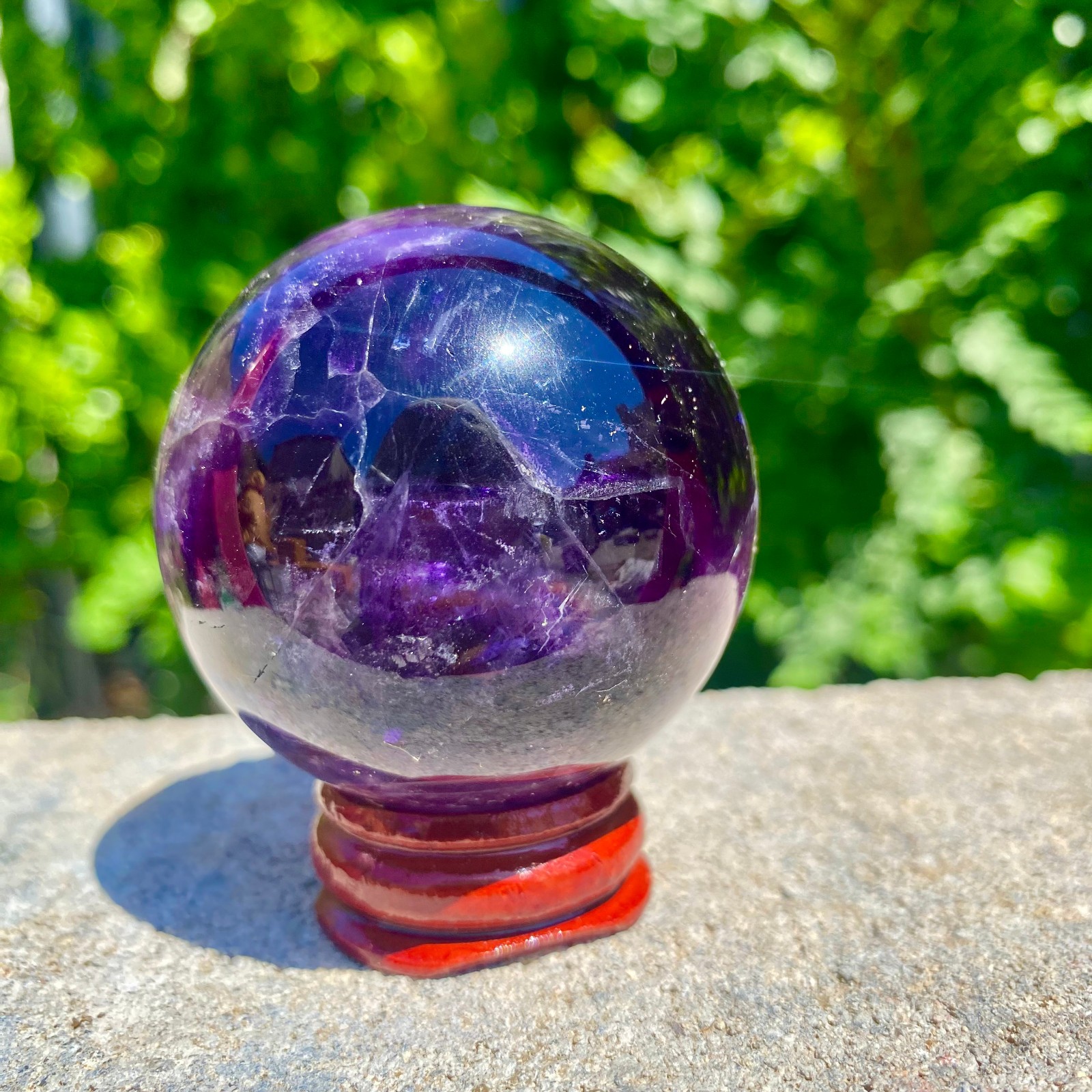 217G natural Green fluorite ball quartz crystal Sphere Reiki energy healing
