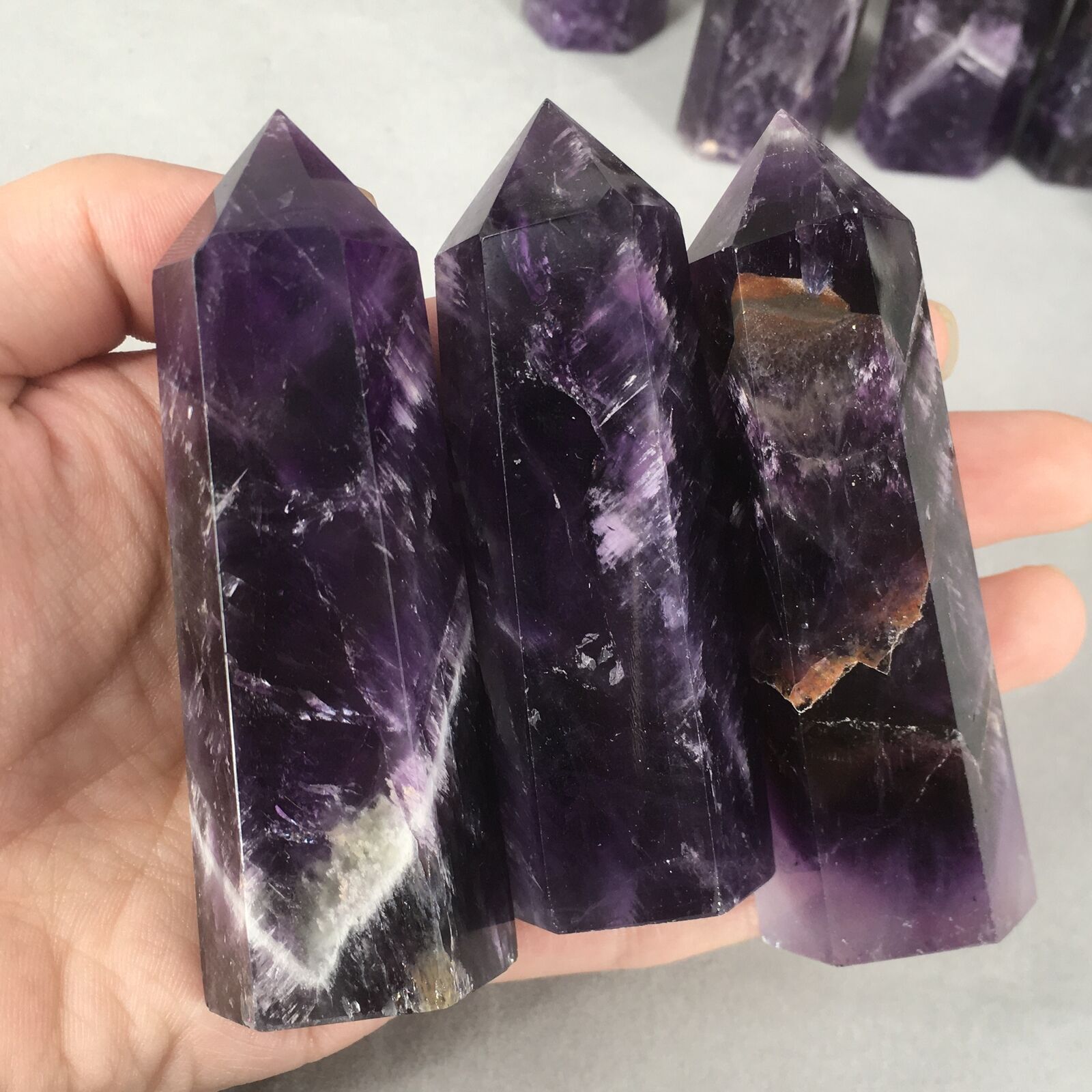 A+ Natural Dreamy Amethyst Quartz Obelisk quartz crystal wand Point healing 1PC