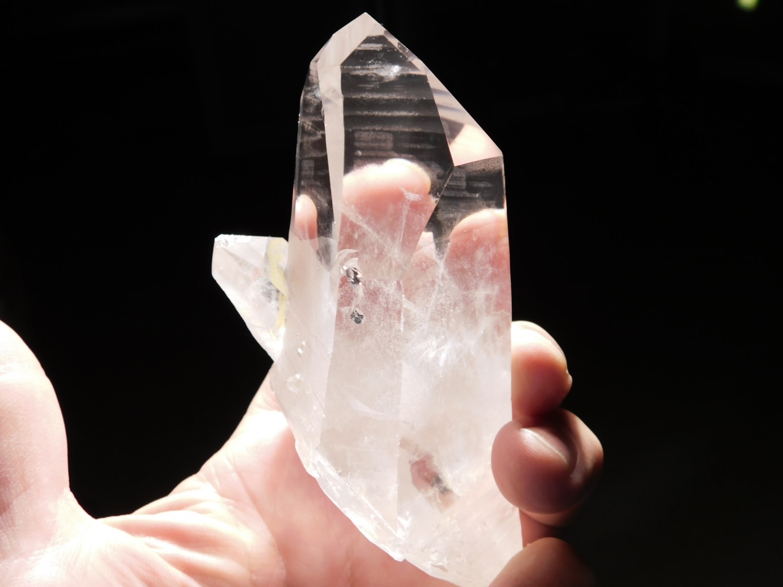Larger! Translucent LEMURIAN Quartz Crystal TWIN From Brazil 335gr