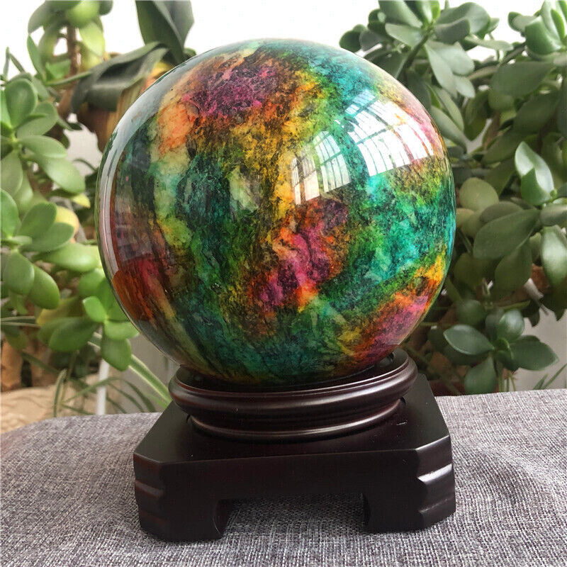 Beautiful Seven Colors Jade sphere healing -Taiwan China (12.5 LB) X9