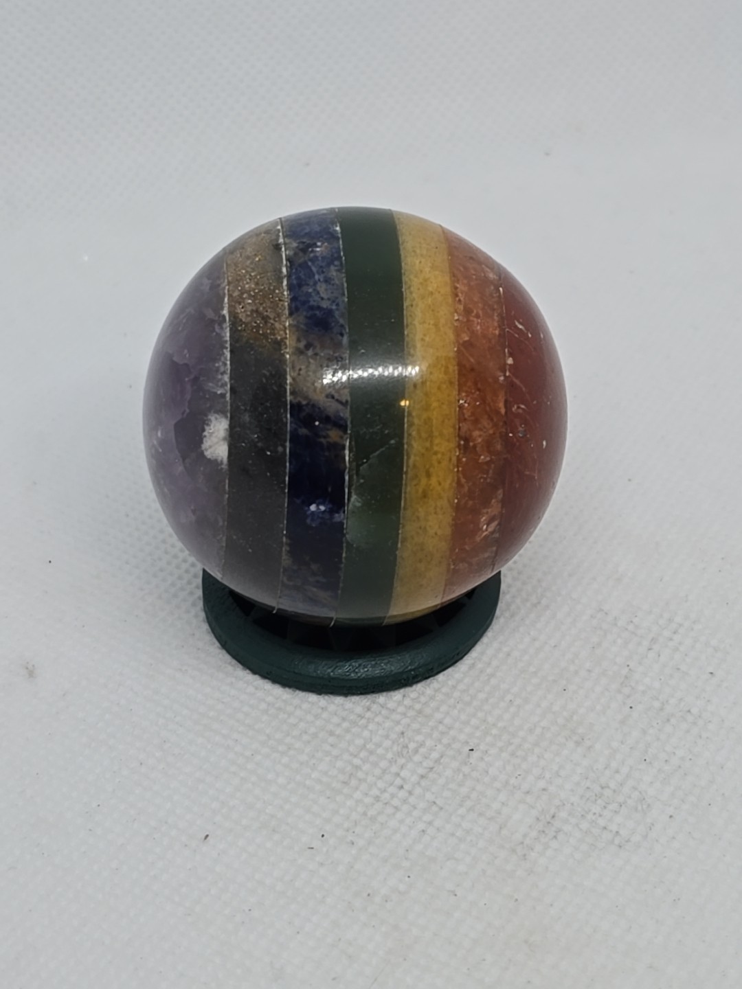 50mm Chakra Sphere Seven 7 Gemstone Crystal Ball W Stand