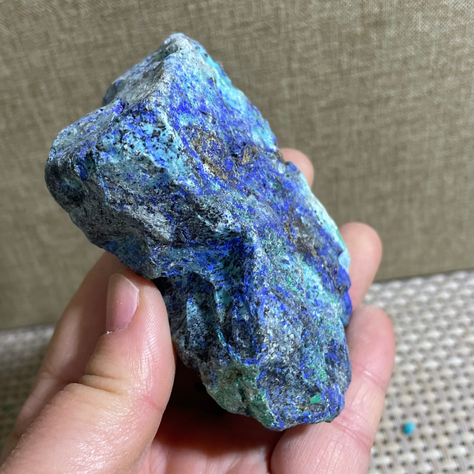 Restoration of Blue Copper Ore Quartz Crystal Mineral Samples 153g