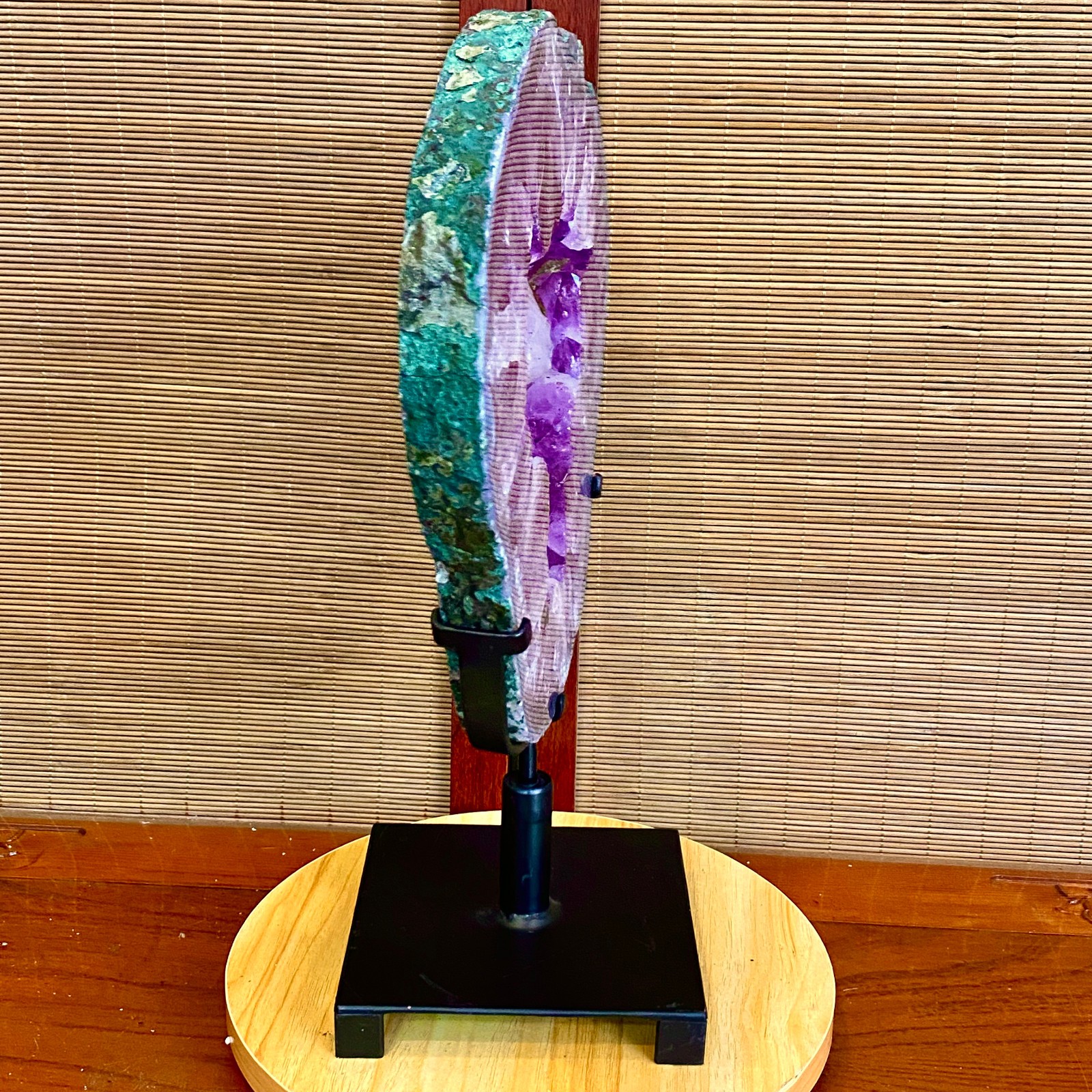 8.4LB Natural Amethyst Cave Crystal Slice Crescent shaped Hand Cut Repai