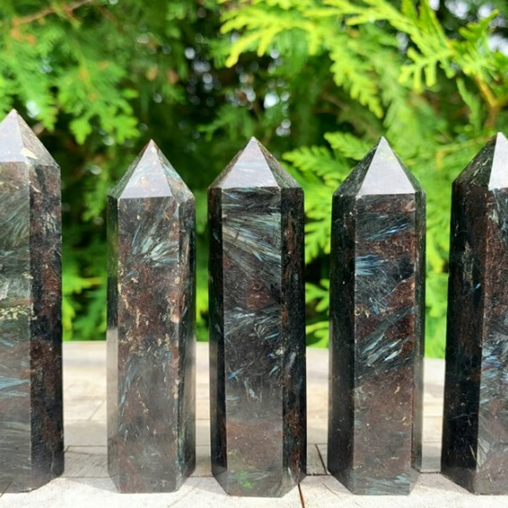 Wholesale Lot 1lb Natural Arfvedsonite Crystal Tower Healing Obelisk Point Gifts
