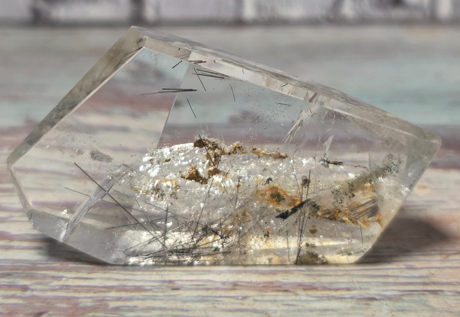 3 Piece Natural Quartz Crystal Specimen Lot Rutile Included Quartz Cluster
