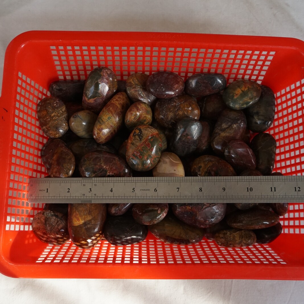 12 Pieces 1kg Cherry Creek Jasper Picasso Crystal Tumbled Palm Stone Healing