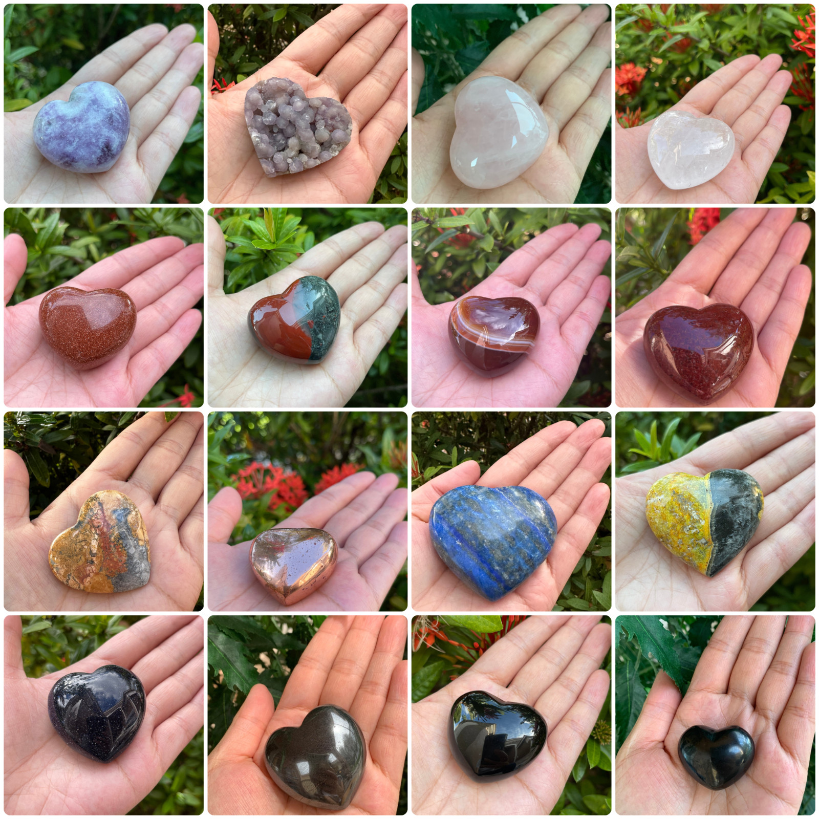 Large Gemstone Heart, 1.75″ Polished Crystals Gemstone Puffy Hearts, Pick a Type