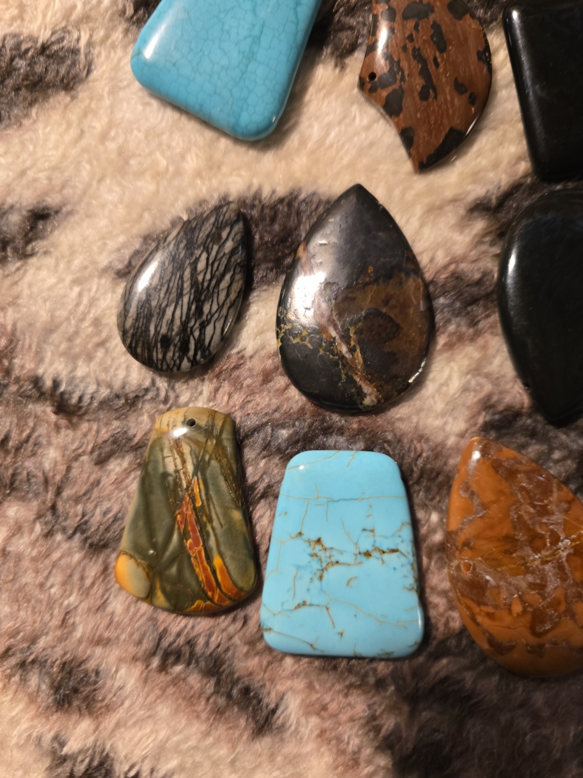 LOT 15 polished natural stone/2″+/Turquoise, Jaspers, Agates, & MORE
