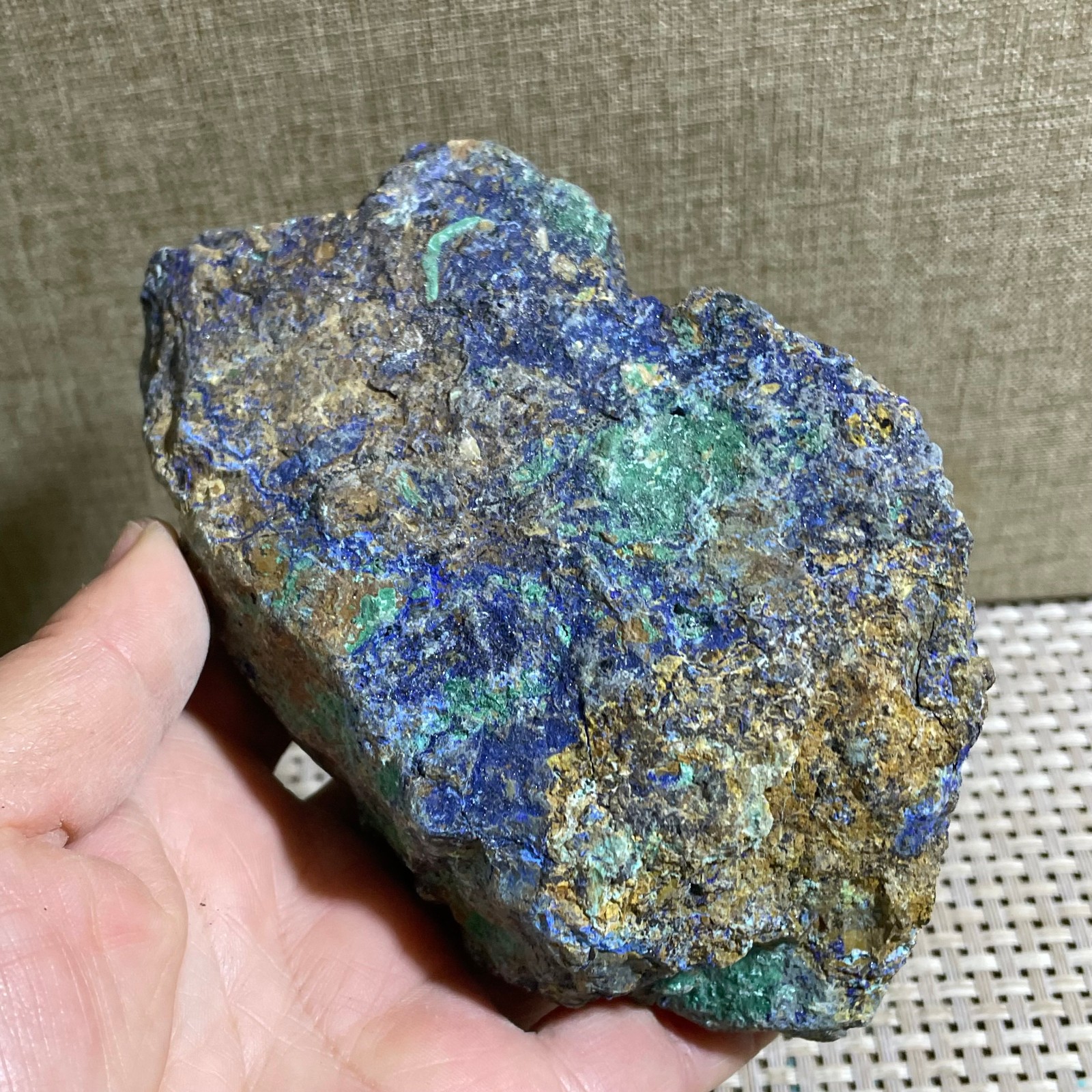 Restoration of Blue Copper Ore Quartz Crystal Mineral Samples 382g