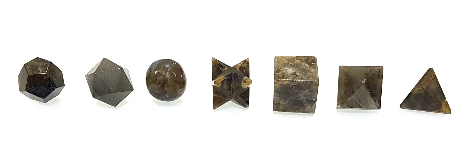 Natural Labradorite Fire Rainbow Sacred Geometry Set