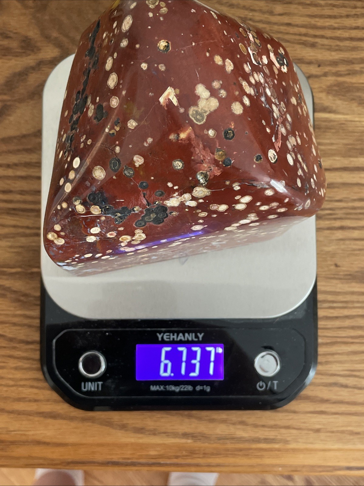 LARGE Red orbicular Jasper / 3056g / Hand Carved And Polished / Cabochon