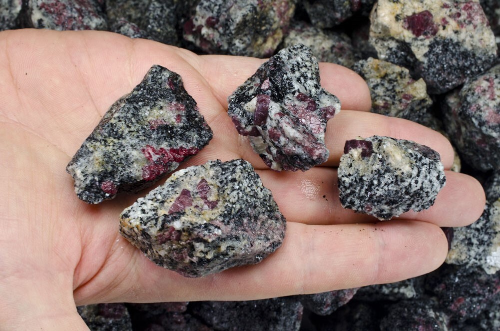 1/2 lb Ruby in Matrix Rough Stones – Natural Crystal Mineral Rock Tumbling
