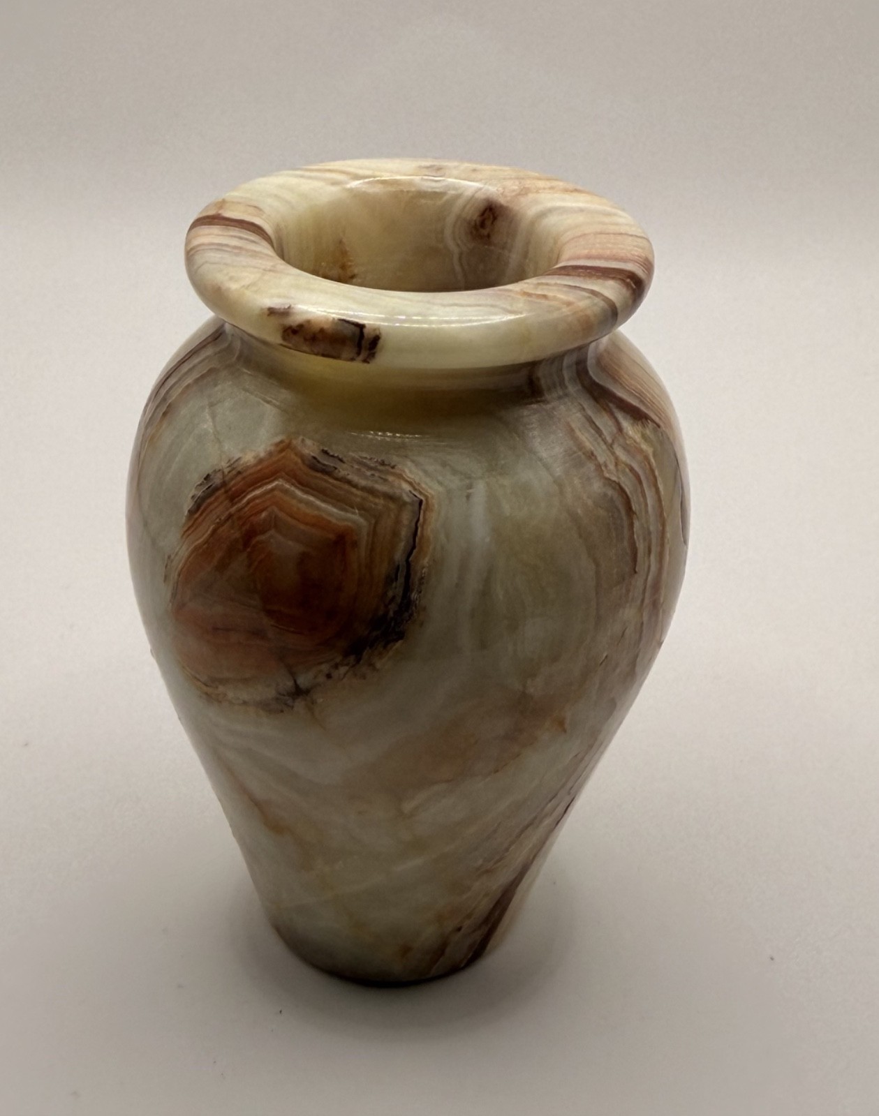Banded Onyx Vase Pen Holder 3″ – Grounding Stone Desk Decor