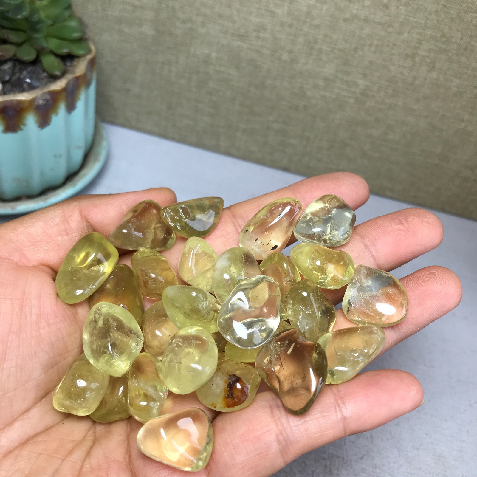 27pcs Rare Natural yellow Crystal block polish/rough specimens 101g A5388