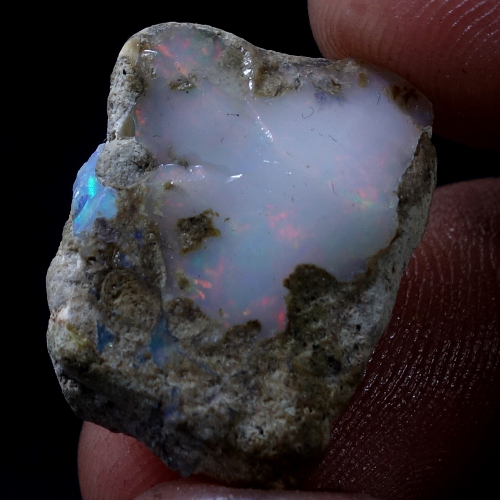 AA+ Ethiopian Dry Opal Rough Entreated Welo Opal Multi Fire Color Flash 15.40Cts