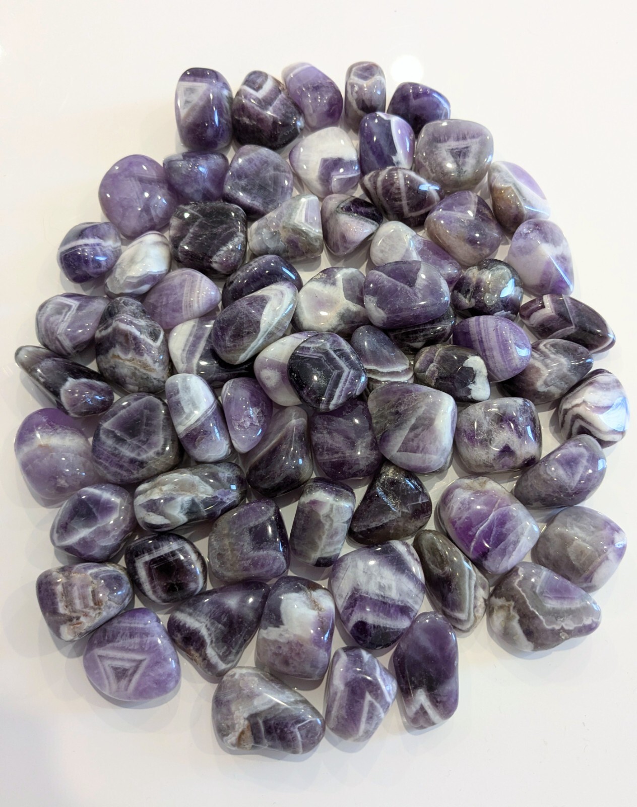 1/2 LB. Tumbled Chevron Amethyst Gemstone .5″- 1″ in Size & 17-20 Stones p/bag