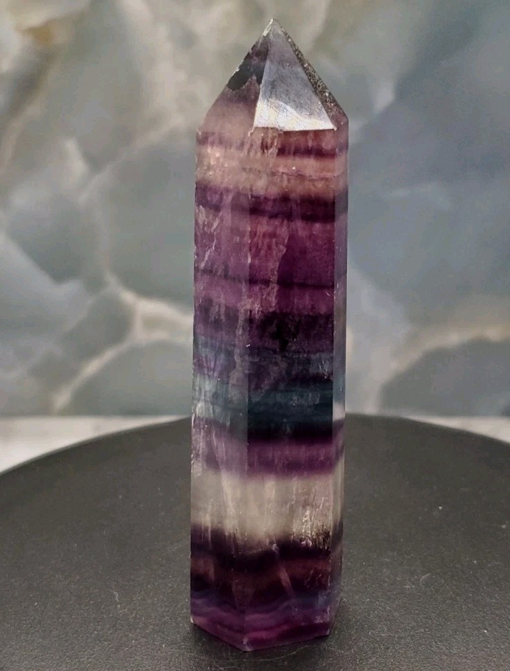 Natural Fluorite Generator / Obelisk, 3.37″ (Fluorite Tower, Rainbow Fluorite)