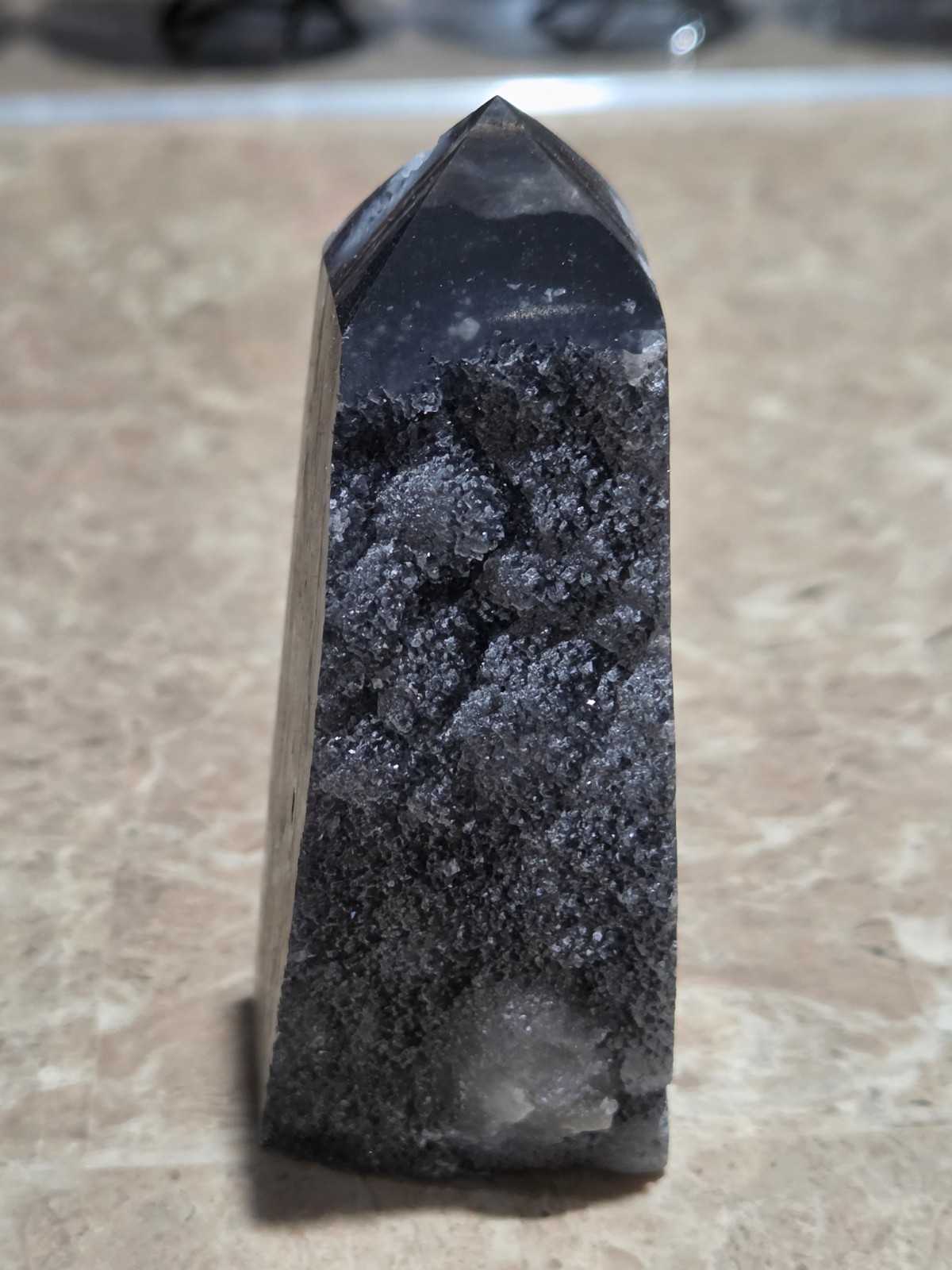 Crystal Druzy Black Sphalerite Tower Point