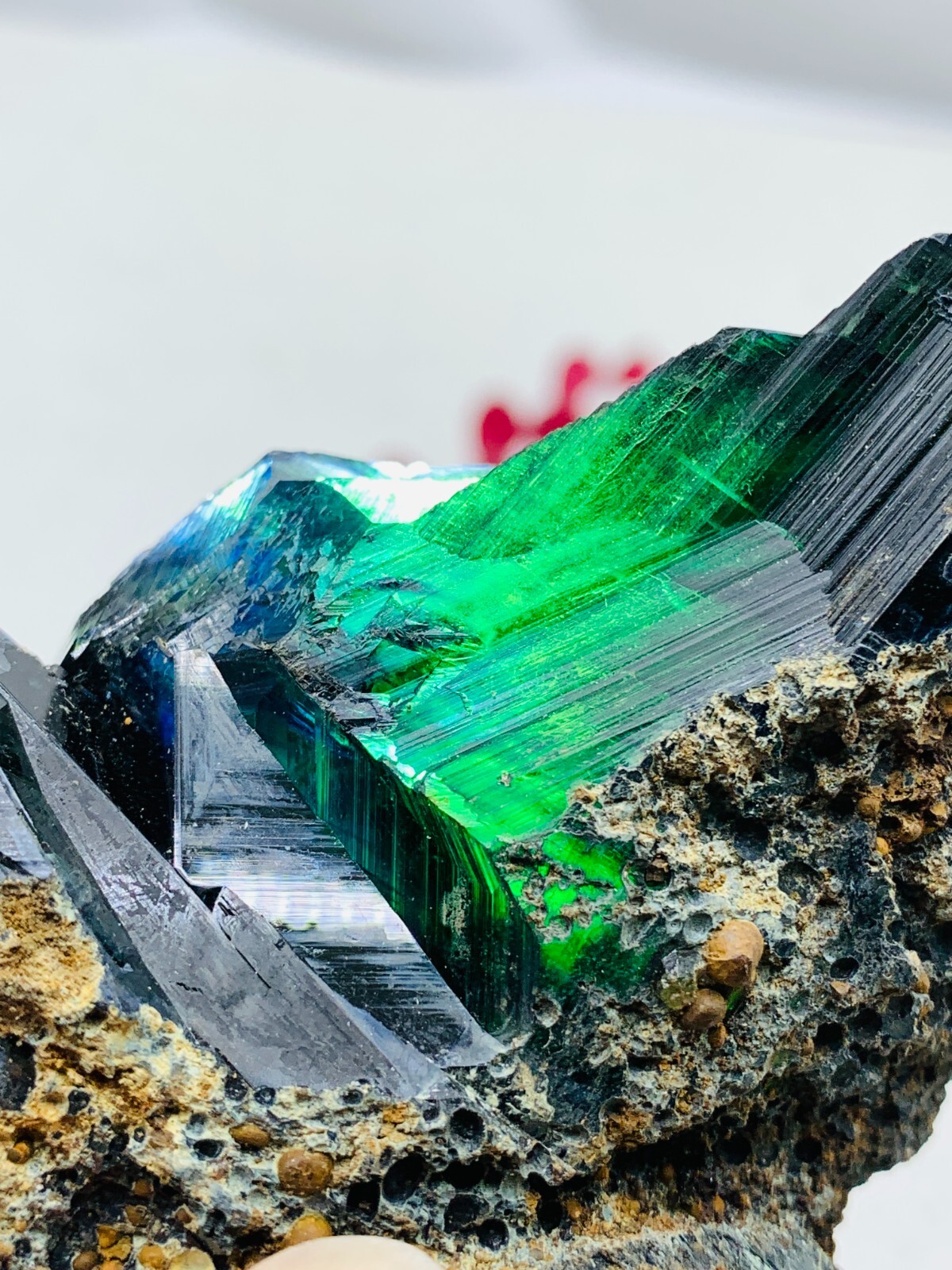759ct85mm TOP EXCELLENT BLUE GREEN VIVIANITE CRYSTALS Specimen FROM Brazil GEM