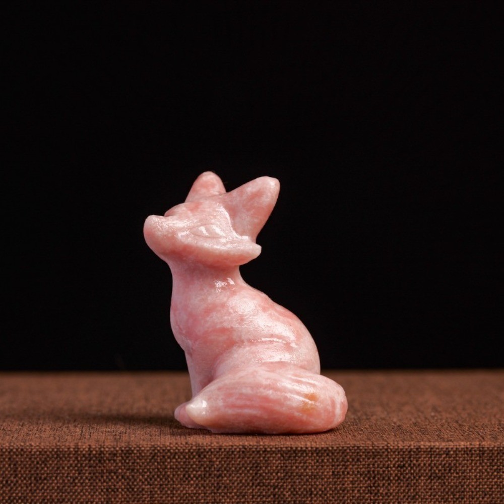 Natural Crystal Fox Carving Figurine Reiki Healing Desktop Meditation random 3pc