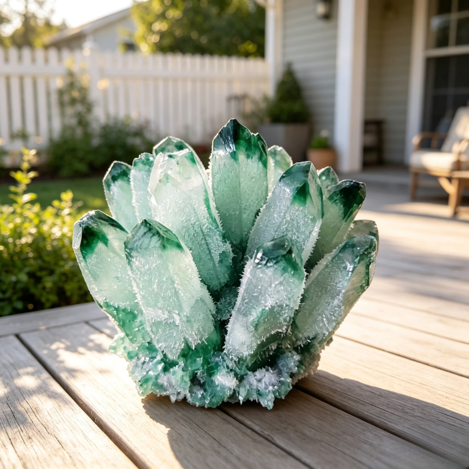 200g+ Rare Raw Green Phantom Quartz Crystal Cluster Mineral Specimens Decor Gift