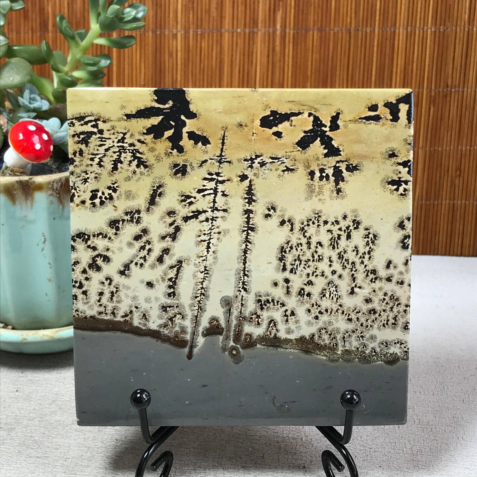 231g Natural Chinese painting stone crystal ornaments for home decoration A6865