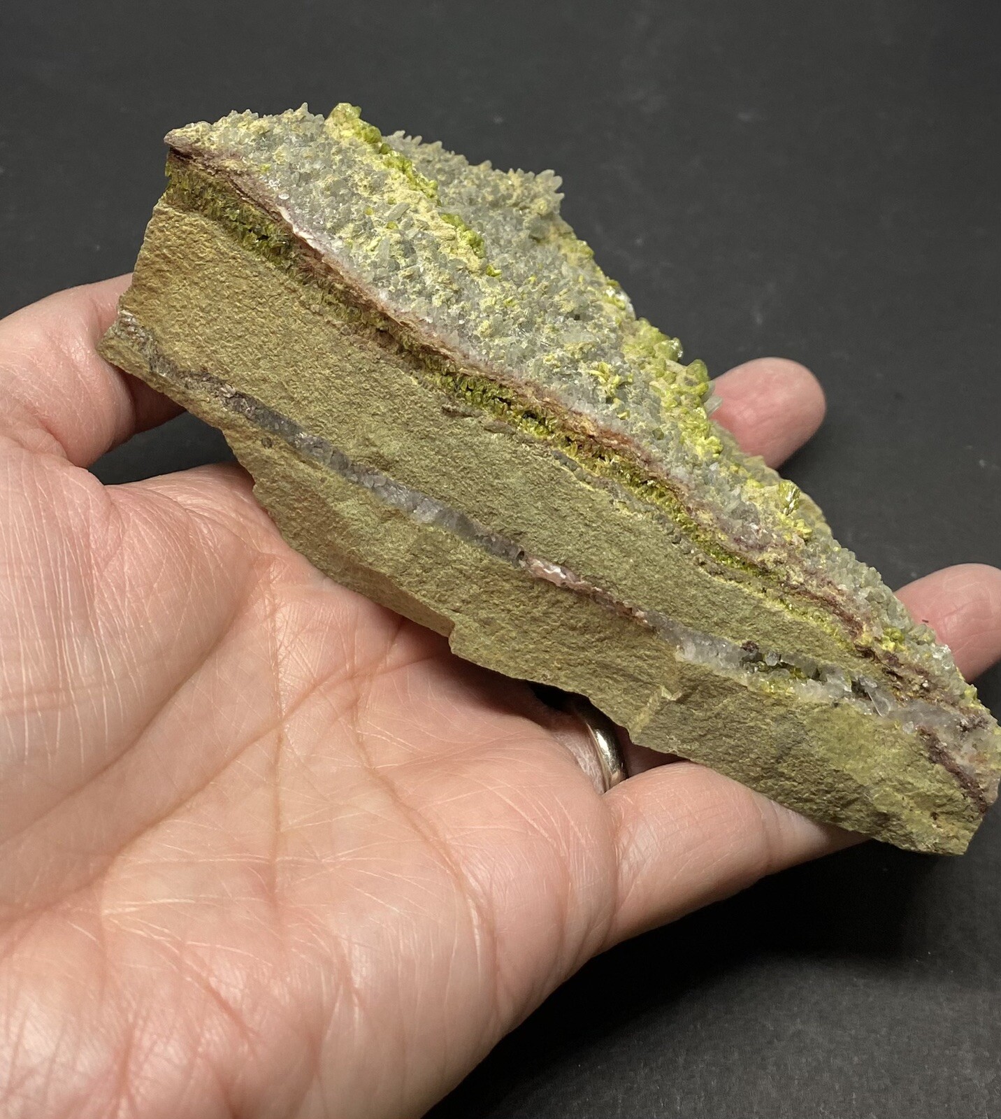 Epidote & Calcite Crystal Mineral From Morocco 1lb 4 1/2in