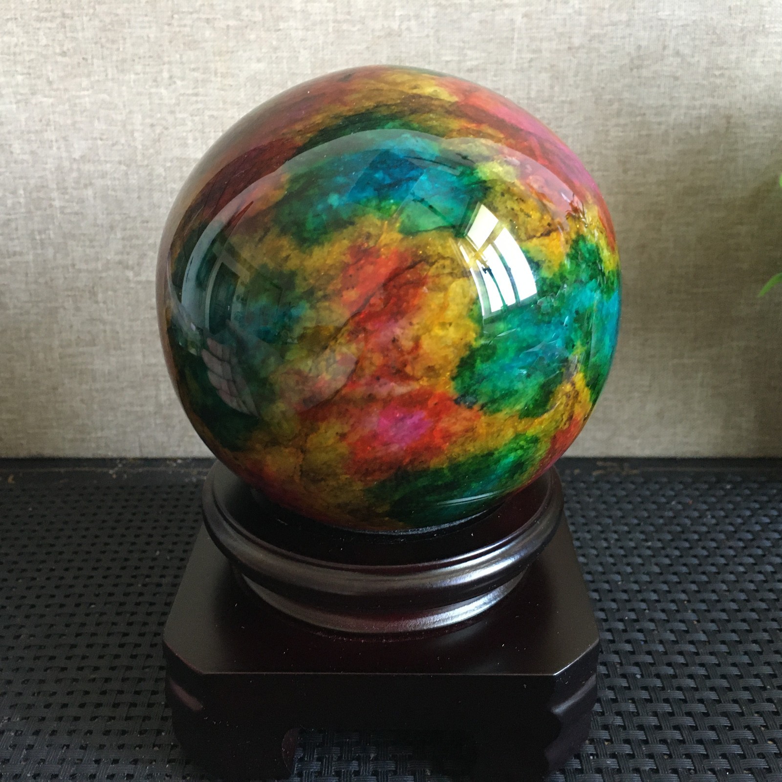 1536g “Seven Colors Jade” crystal sphere specimen -Taiwan China B04