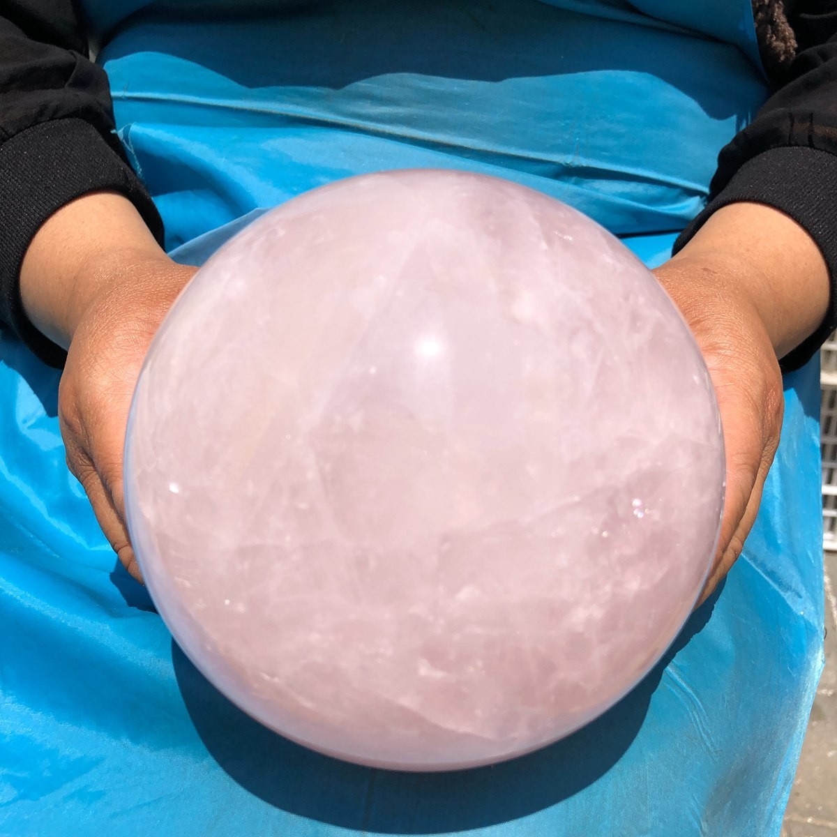 6.75LB Large Natural Pink Rose Quartz Sphere Crystal Ball Reiki Mineral Healing