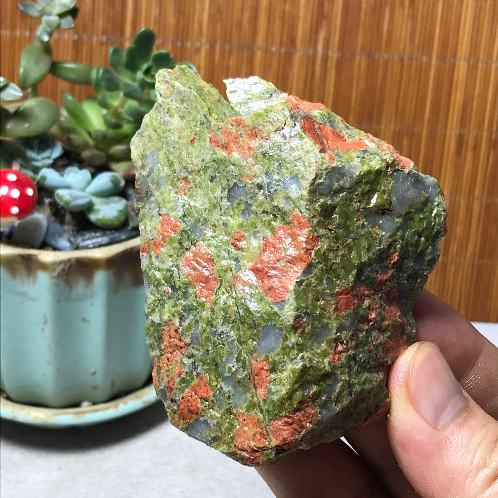 152g Natural Unakite Crystal gemstone Rough Mineral Specimen healing A6364