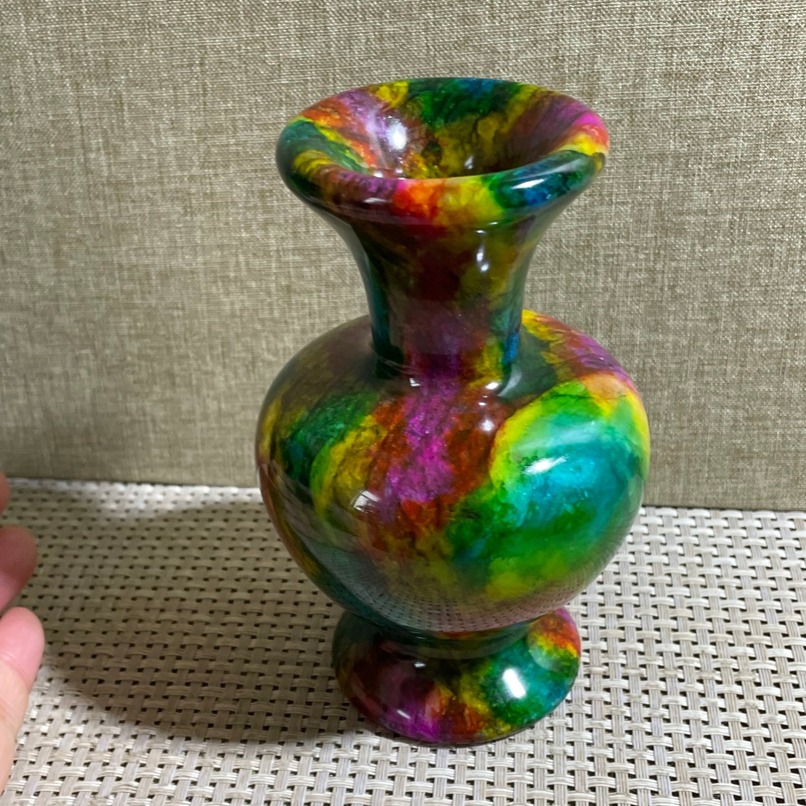 828g Seven Colors Jade vase specimen Decorative -Taiwan China