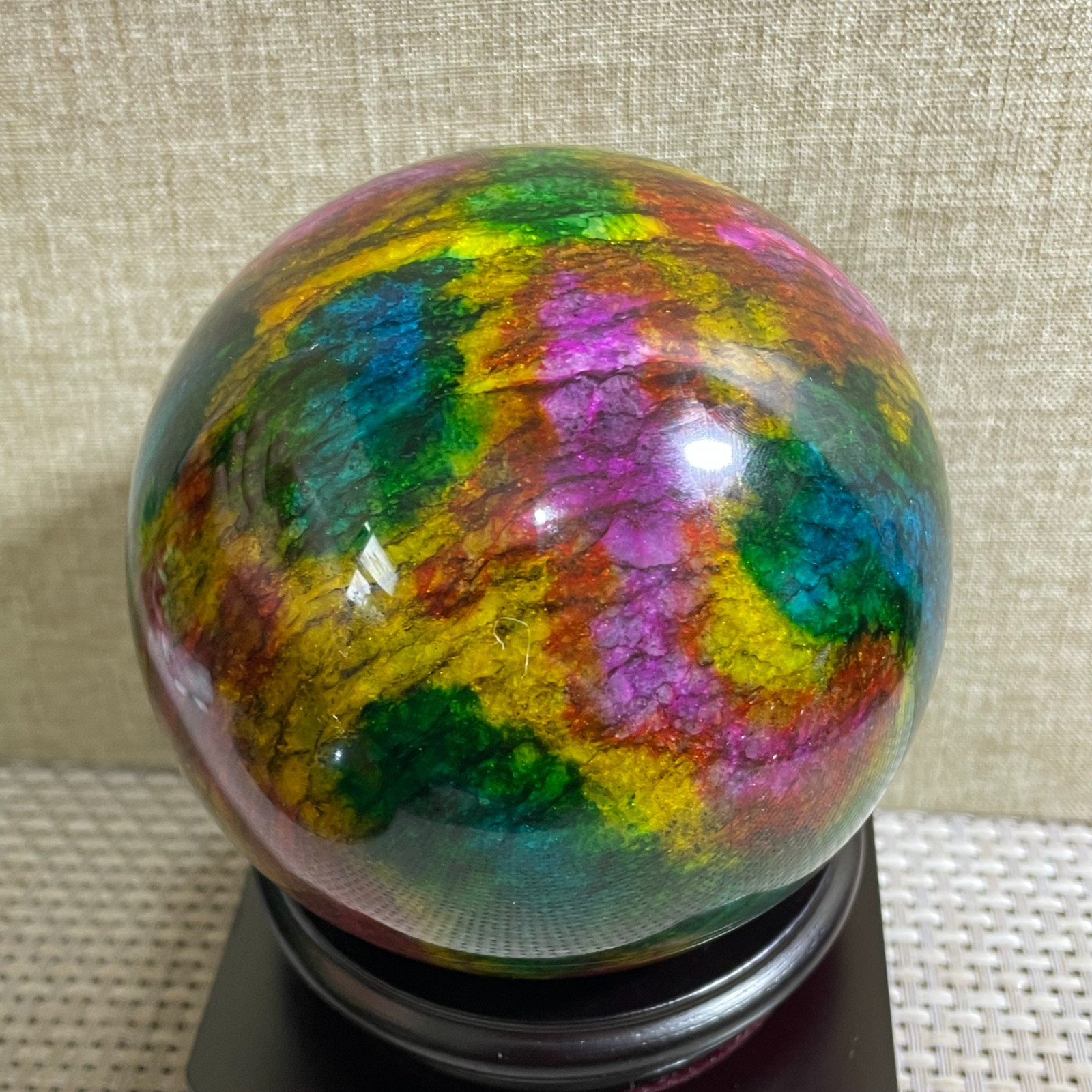 1452g Seven Colors Jade” sphere specimen -Taiwan China
