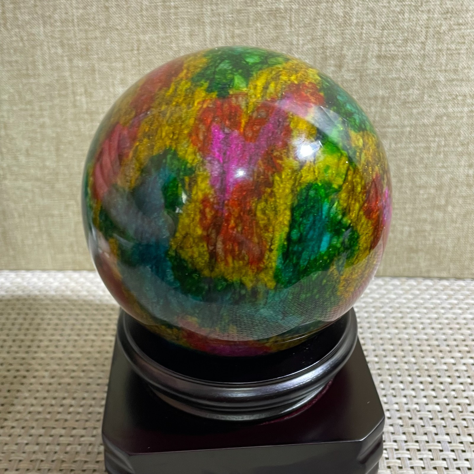 1519g Seven Colors Jade” sphere specimen -Taiwan China