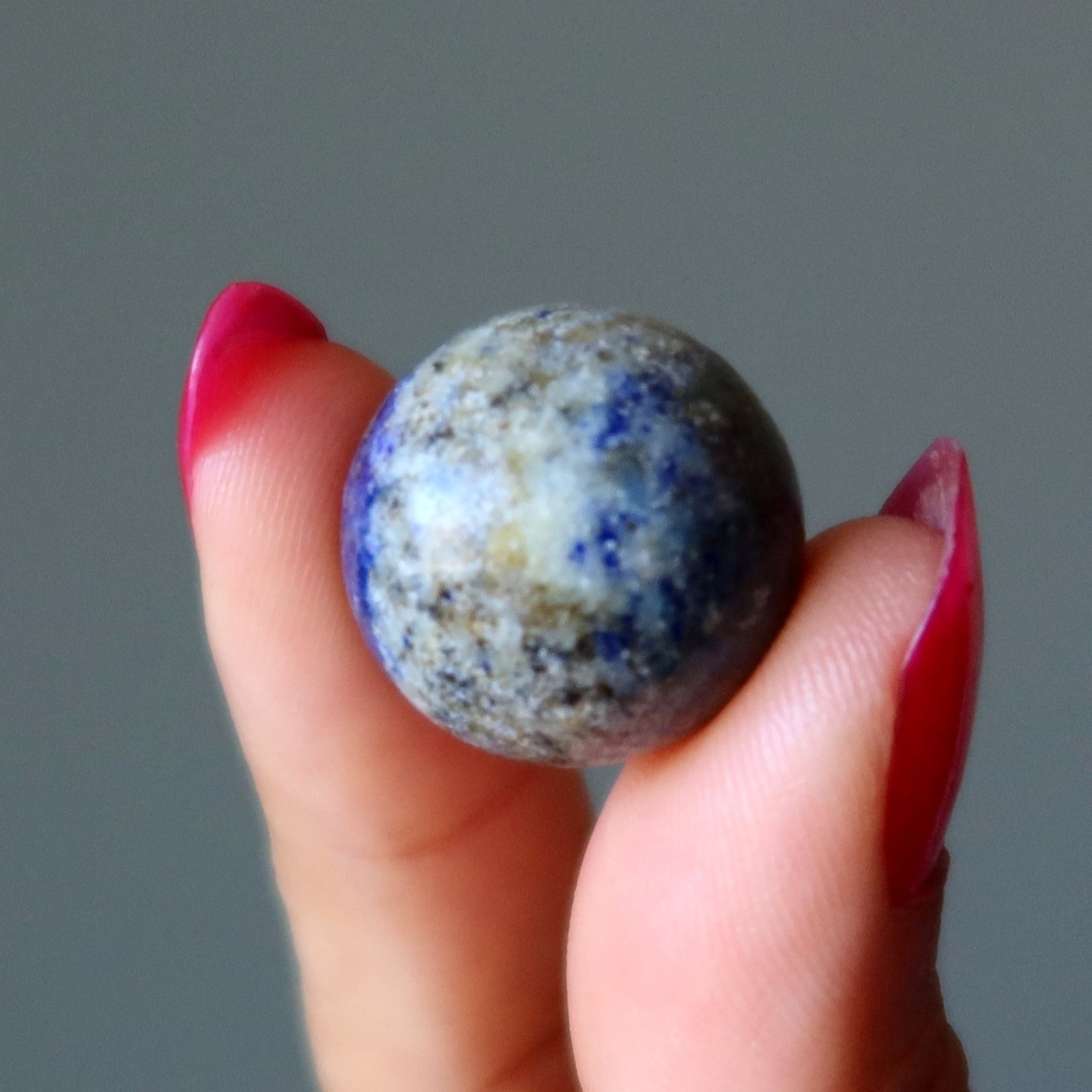 Lapis Lazuli Sphere Blue Mini Portable Crystal Ball Calcite Pyrite Marble Stone