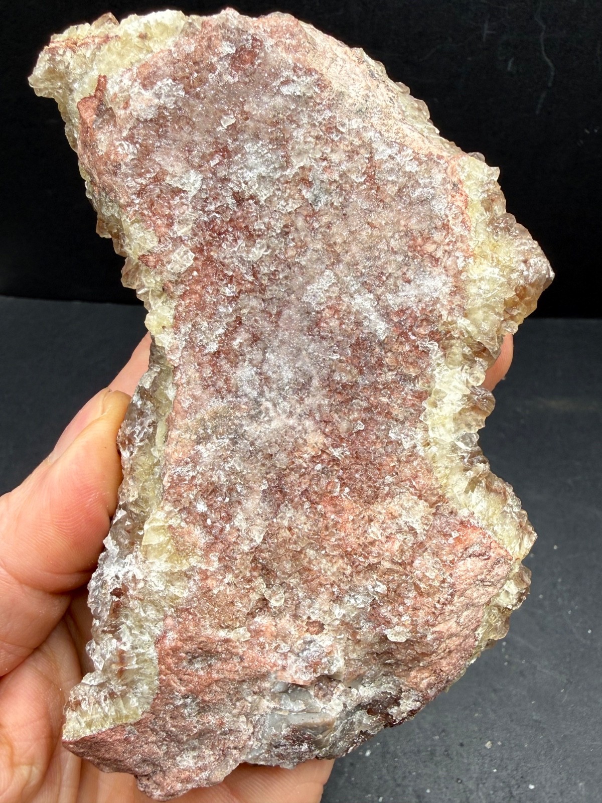 Botryoidal Red & Yellow Fluorite Calcite Natural Mineral Specimen Cluster Rough