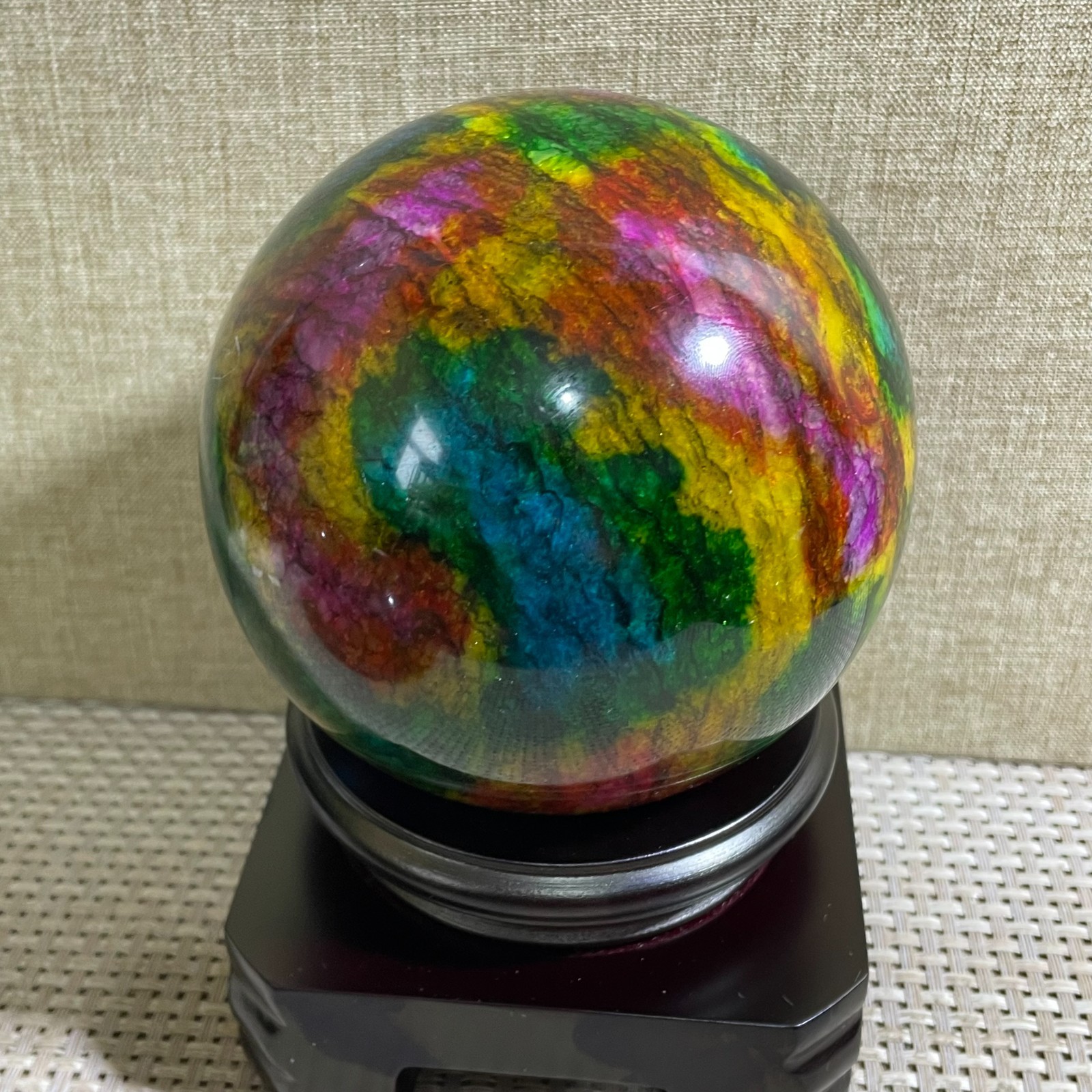 1452g Seven Colors Jade” sphere specimen -Taiwan China